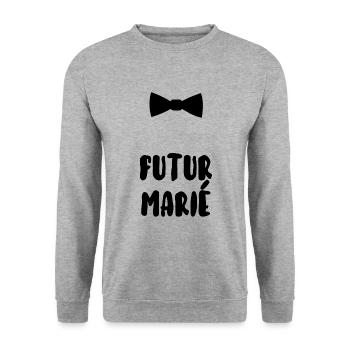 Futur marié - Sweat-shirt Unisexe - gris chiné - Devant - Alina (178cm) & Michal (187cm)