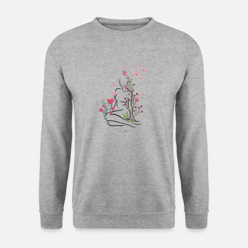 Hautblühend - Unisex Pullover - Weißgrau meliert