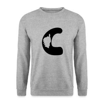 c corse map - Unisex Sweatshirt - salt & pepper - Front - Alina (178cm) & Michal (187cm)