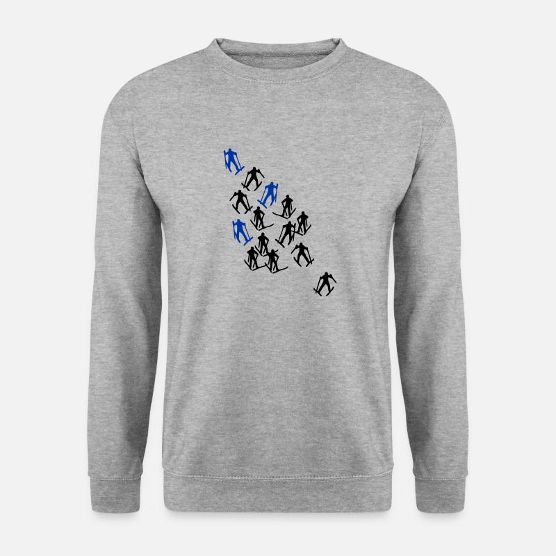 Ski Langlauf Skiläufer - Unisex Pullover - Weißgrau meliert