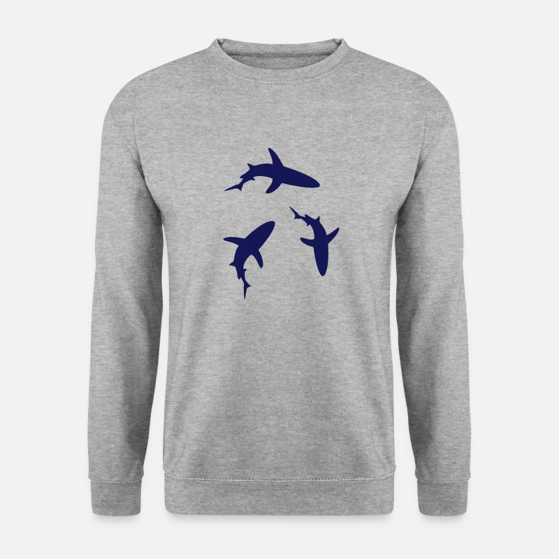 Haie - Unisex Pullover - Weißgrau meliert