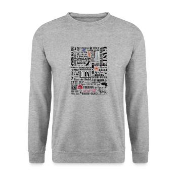 LES MOTS DE LA BRETAGNE - Breizh - BZH -2 - Sweat-shirt Unisexe - gris chiné - Devant - Alina (178cm) & Michal (187cm)