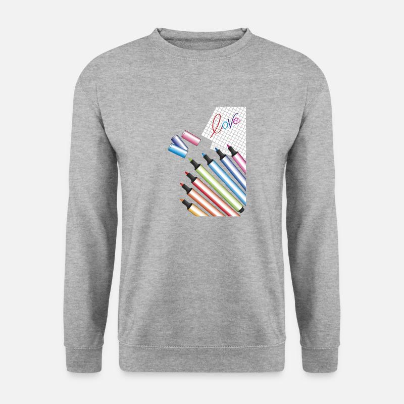 geschriebene Liebe - Unisex Pullover - Weißgrau meliert
