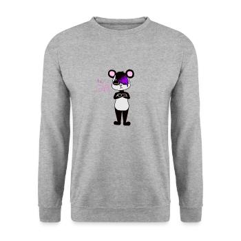 Panda I DONT CARE - Unisex Sweatshirt - salt & pepper - Front - Alina (178cm) & Michal (187cm)