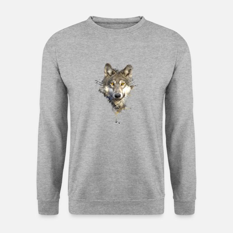 Painted Wolf - Unisex Pullover - Weißgrau meliert