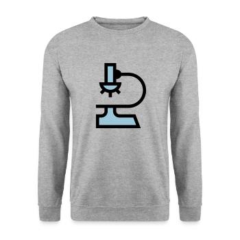 Labor Mikroskop - Unisex Pullover - Weißgrau meliert - Vorne - Alina (178cm) & Michal (187cm)
