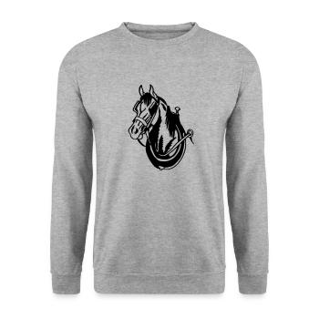Horse hitch - Unisex Sweatshirt - salt & pepper - Front - Alina (178cm) & Michal (187cm)