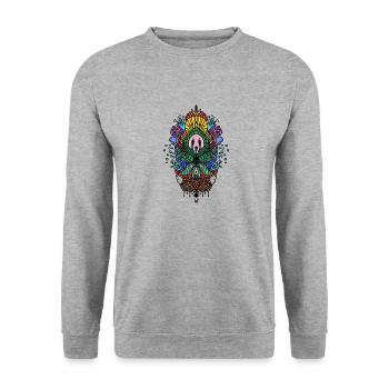 creation of balance - Unisex Pullover - Weißgrau meliert - Vorne - Alina (178cm) & Michal (187cm)