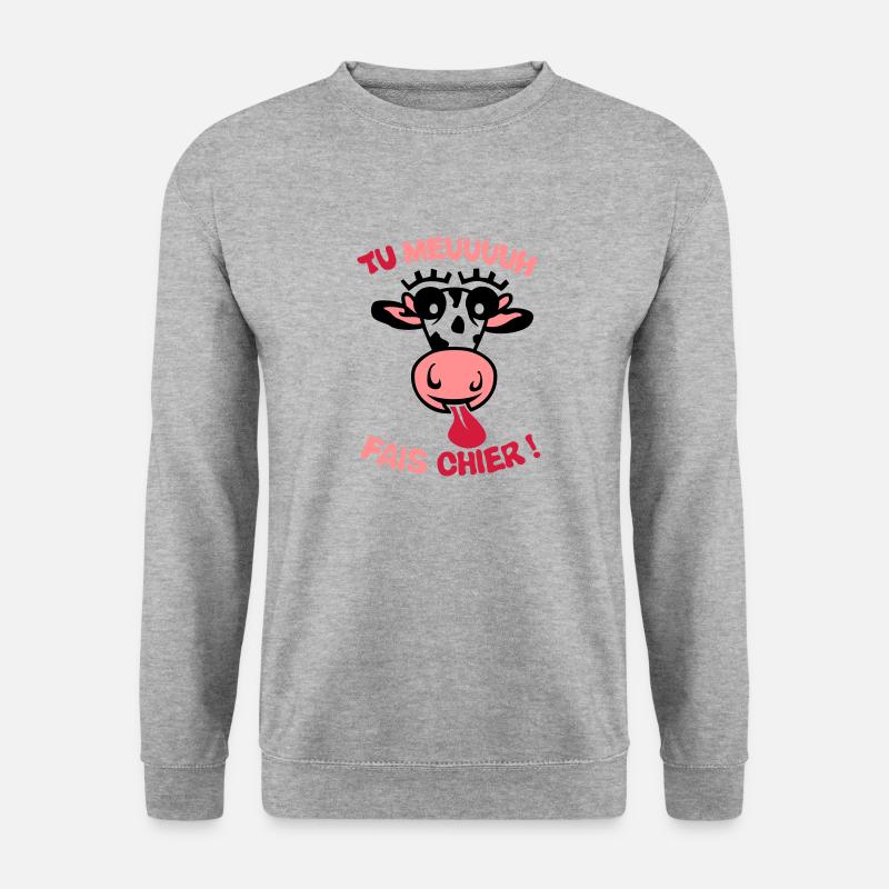 Sie Kuhscheiße Begriff muhen - Unisex Pullover - Weißgrau meliert
