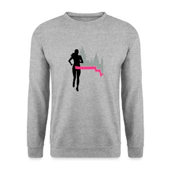Marathon - Mainz - runner - Run - Run - 3C - Unisex Sweatshirt - salt & pepper - Front - Alina (178cm) & Michal (187cm)