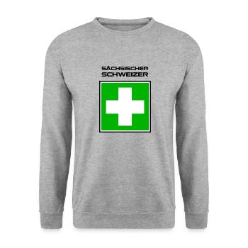 sächsischer schweizer 1 - Unisex Pullover - Weißgrau meliert - Vorne - Alina (178cm) & Michal (187cm)
