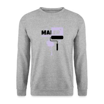 maler beruf malermeister - Unisex Pullover - Weißgrau meliert - Vorne - Alina (178cm) & Michal (187cm)