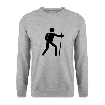 Hiker icon vector design - hiking t-shirt - Unisex Sweatshirt - salt & pepper - Front - Alina (178cm) & Michal (187cm)