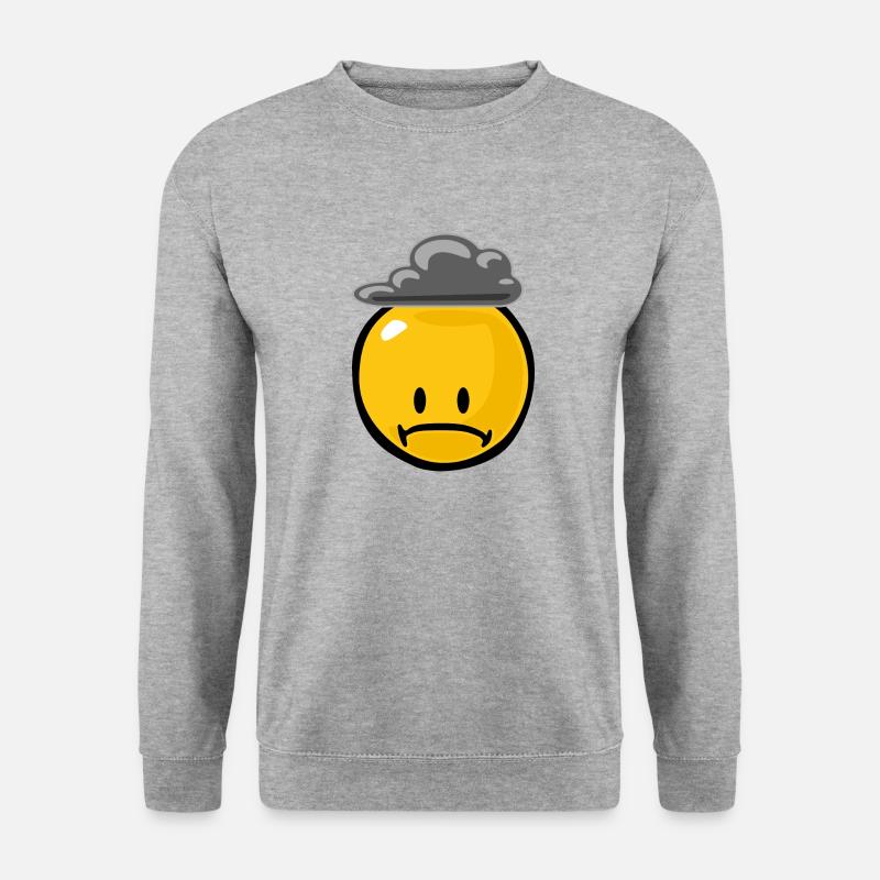 Smiley Sad - Unisex Pullover - Weißgrau meliert