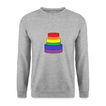 gay lgbt cake, Rainbow, rainbow - Unisex Sweatshirt - salt & pepper - Front - Alina (178cm) & Michal (187cm)