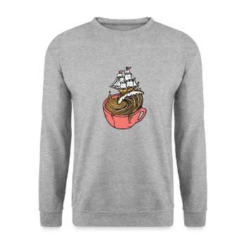 Sea of Coffee - Unisex Sweatshirt - salt & pepper - Front - Alina (178cm) & Michal (187cm)