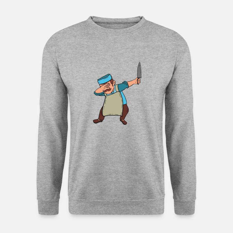 Dabbing Butcher - Unisex Pullover - Weißgrau meliert