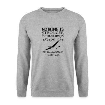 Glider glider glider glider puchacz - Unisex Sweatshirt - salt & pepper - Front - Alina (178cm) & Michal (187cm)