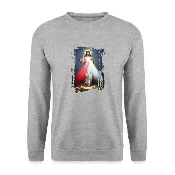 Jésus - Sweat-shirt Unisexe - gris chiné - Devant - Alina (178cm) & Michal (187cm)