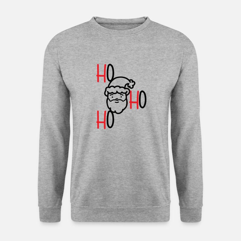 christmas ho ho ho - Unisex Pullover - Weißgrau meliert