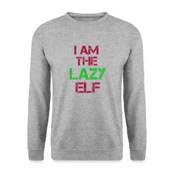 Lazy Elf - Unisex Sweatshirt - salt & pepper - Front - Alina (178cm) & Michal (187cm)