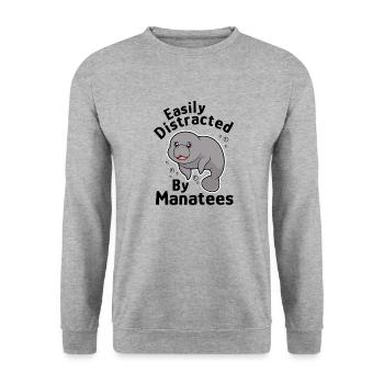 Wildlife Sea Animal Manatees Funny Saying - Unisex Sweatshirt - salt & pepper - Front - Alina (178cm) & Michal (187cm)
