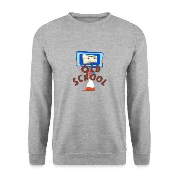 Oldschool Music - Unisex Sweatshirt - salt & pepper - Front - Alina (178cm) & Michal (187cm)
