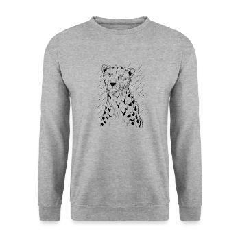 | guépard | prédateur | en cours d’exécution Afrique - Sweat-shirt Unisexe - gris chiné - Devant - Alina (178cm) & Michal (187cm)