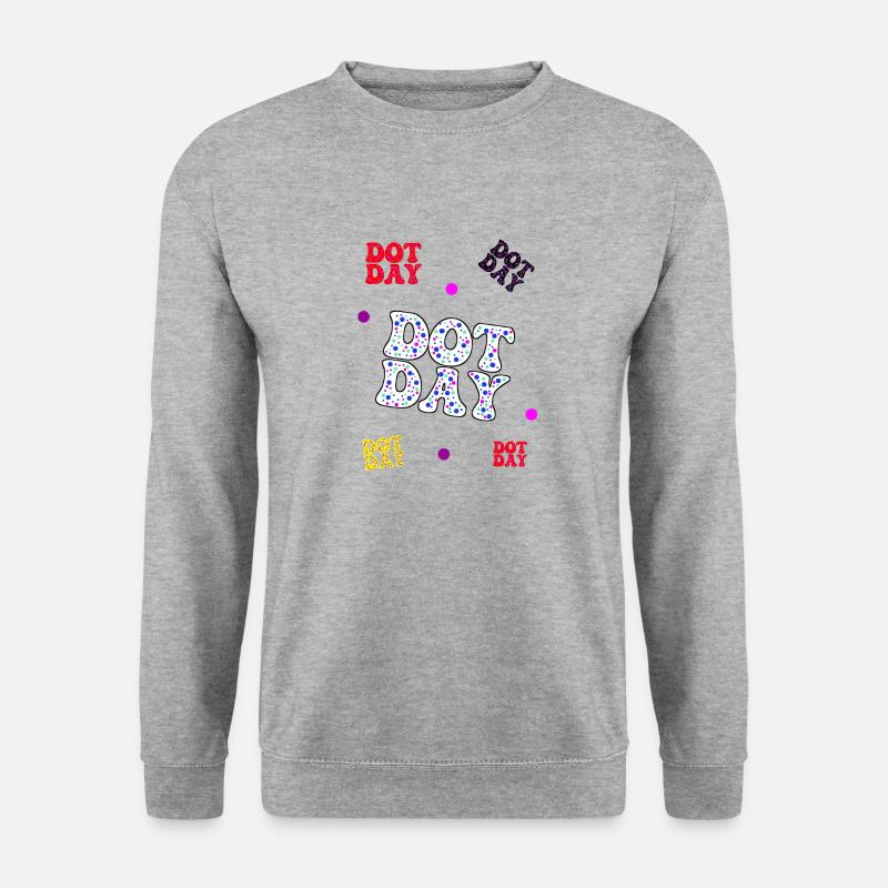 Dotday bunt - Text Pattern - Unisex Pullover - Weißgrau meliert