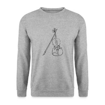 Violin Violin Gift Instrument Music - Unisex Sweatshirt - salt & pepper - Front - Alina (178cm) & Michal (187cm)