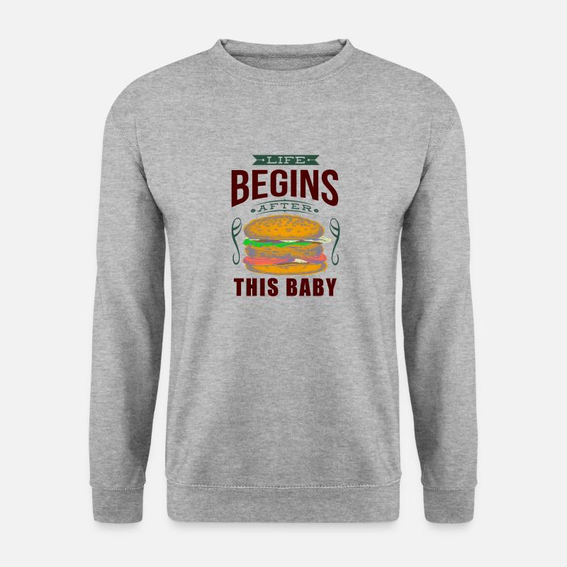 USA - Essen - Unisex Pullover - Weißgrau meliert