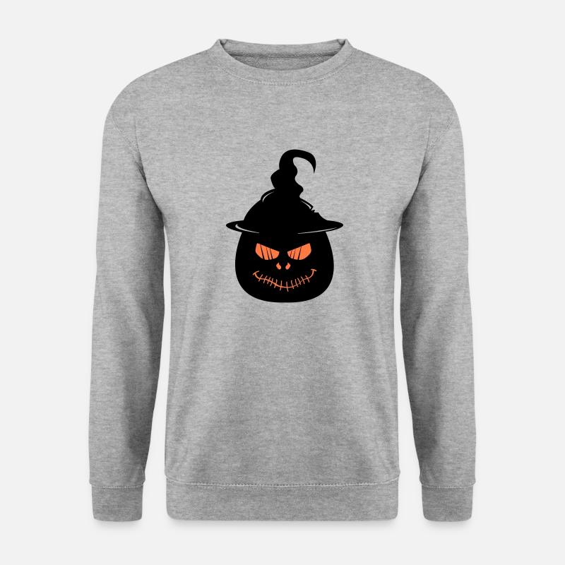 Kürbis Face - Unisex Pullover - Weißgrau meliert