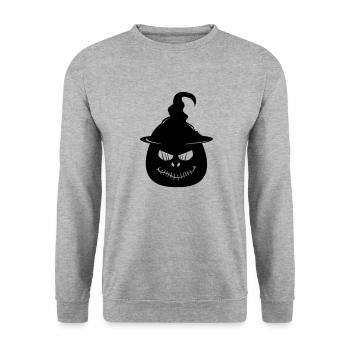 Kürbis Face - Unisex Pullover - Weißgrau meliert - Vorne - Alina (178cm) & Michal (187cm)