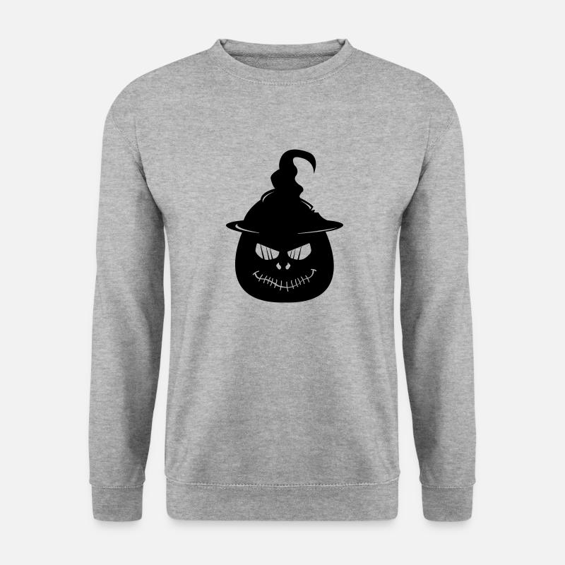 Kürbis Face - Unisex Pullover - Weißgrau meliert