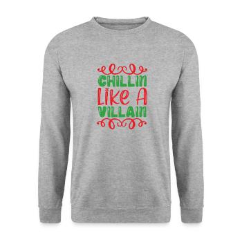 Chillin Like A Villain - With Bat And Pumpkins - Unisex Sweatshirt - salt & pepper - Front - Alina (178cm) & Michal (187cm)