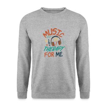 La musique est une thérapie pour moi - Sweat-shirt Unisexe - gris chiné - Devant - Alina (178cm) & Michal (187cm)