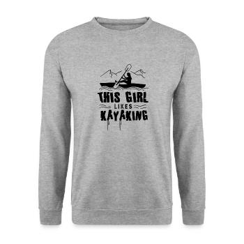 Une fille aime le kayak, le canoë, le kayak d'eau - Sweat-shirt Unisexe - gris chiné - Devant - Alina (178cm) & Michal (187cm)