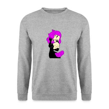 Tshirt Dark Gothic Elegant Cyber Girl Pink 2022 - Unisex Sweatshirt - salt & pepper - Front - Alina (178cm) & Michal (187cm)