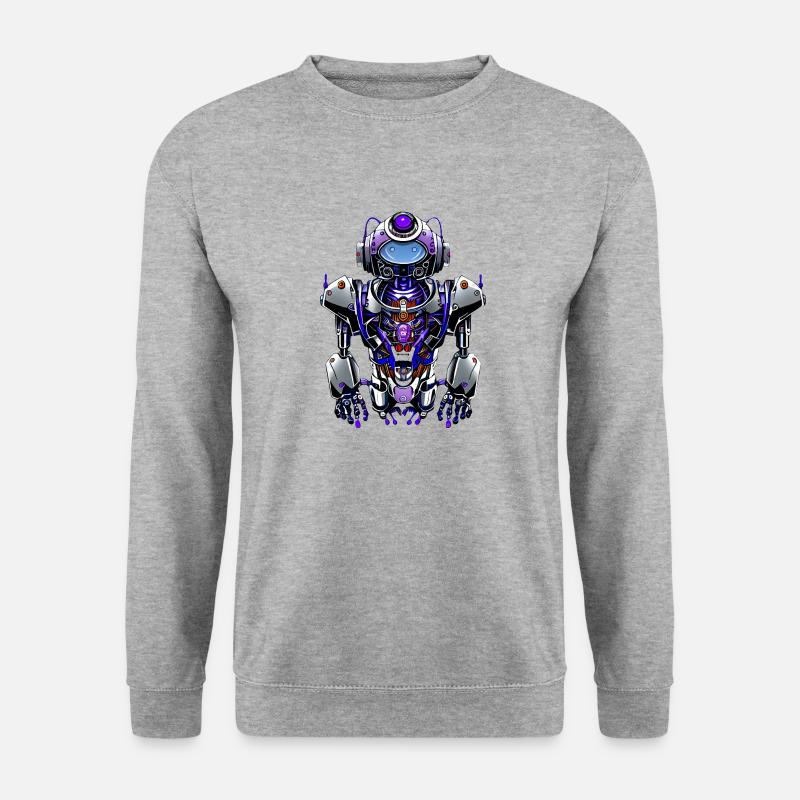 Roboter Omega - Unisex Pullover - Weißgrau meliert