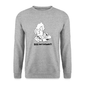 DAS ist Urlaub!!! - Unisex Pullover - Weißgrau meliert - Vorne - Alina (178cm) & Michal (187cm)