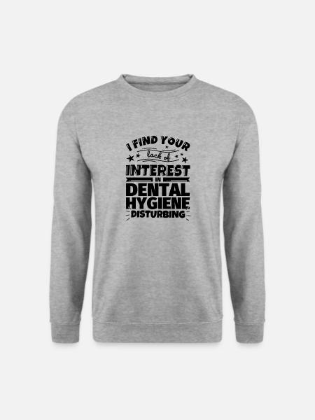 Zahnpflege lustiges Geschenk - Unisex Pullover - Weißgrau meliert