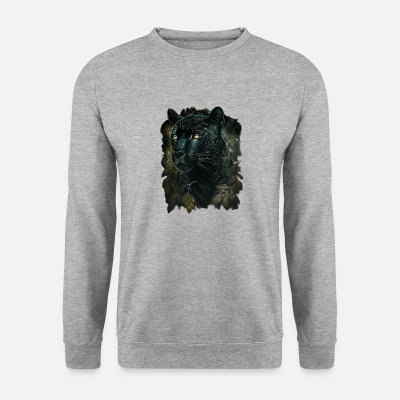 Schwarzer Panther - Unisex Pullover - Weißgrau meliert