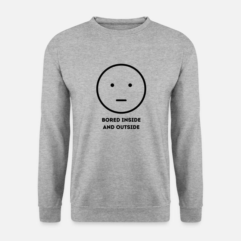 Bored inside and outside FACE - Unisex Pullover - Weißgrau meliert