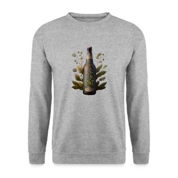 Craft beer bottle with hops - for beer lovers - Unisex Sweatshirt - salt & pepper - Front - Alina (178cm) & Michal (187cm)