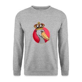 Schuhschnabel Vogel Ornithologe Wald I Geschenk - Unisex Pullover - Weißgrau meliert - Vorne - Alina (178cm) & Michal (187cm)