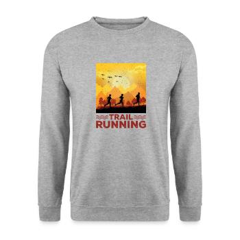 Trail Runner Running Jogging Jogger I Gift - Sweat-shirt Unisexe - gris chiné - Devant - Alina (178cm) & Michal (187cm)