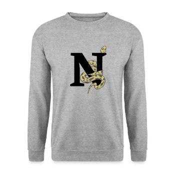 Letter n snake - Unisex Sweatshirt - salt & pepper - Front - Alina (178cm) & Michal (187cm)