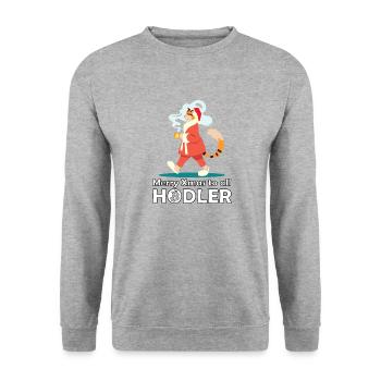 Merry Christmas to all hodlers - Unisex Sweatshirt - salt & pepper - Front - Alina (178cm) & Michal (187cm)