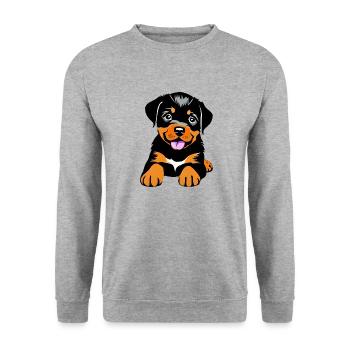 Chiot Chiens Rottweiler Chien Rottweiler Chiot - Sweat-shirt Unisexe - gris chiné - Devant - Alina (178cm) & Michal (187cm)