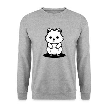 Quokka in cartoon stem - Unisex Sweatshirt - salt & pepper - Front - Alina (178cm) & Michal (187cm)